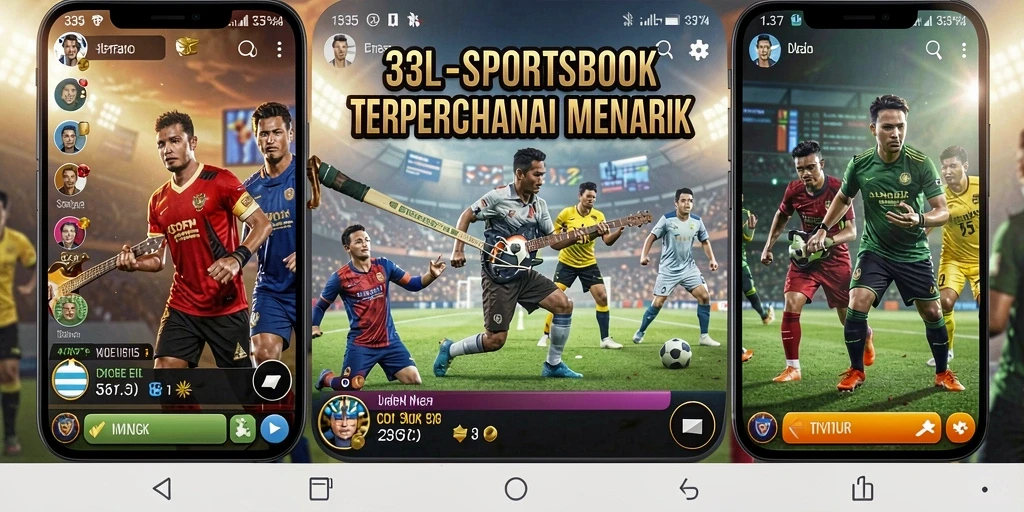 Tampilan utama aplikasi 33L dengan berbagai pilihan taruhan olahraga.