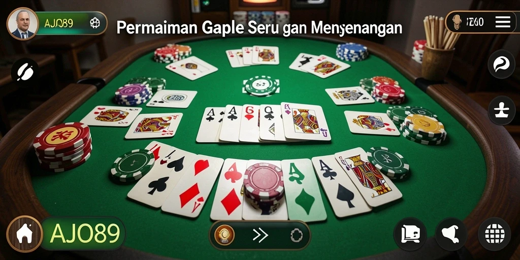 Tampilan gameplay seru di AJO89 saat bermain Gaple.