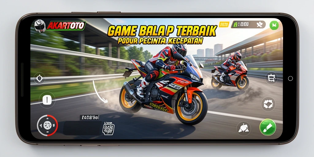Screenshot gameplay AKARTOTO yang menunjukkan trek balap mendebarkan.