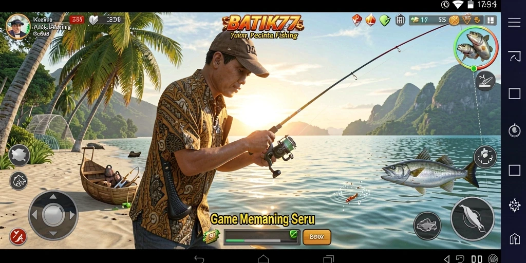 Tampilan gameplay BATIK77 yang menakjubkan saat memancing.