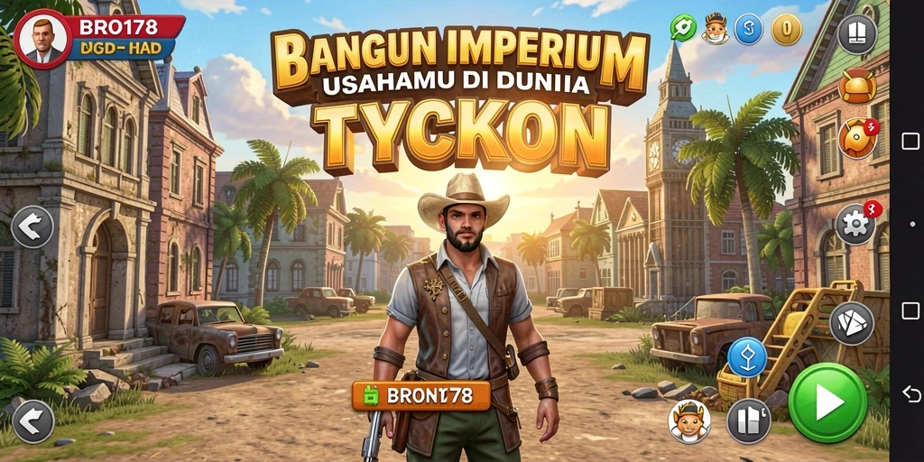 Tampilan gameplay menarik dari BRO178 yang menampilkan manajemen bisnis.