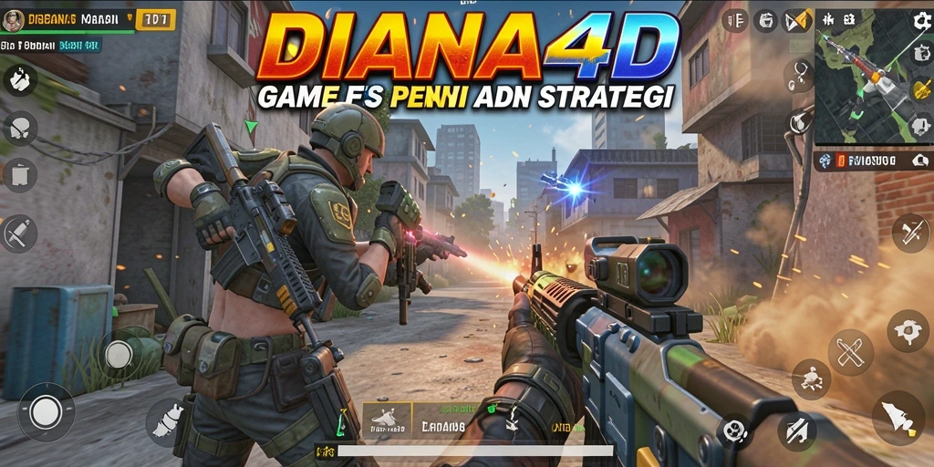 Tampilan gameplay DIANA4D yang mendebarkan dalam aksi FPS intens.