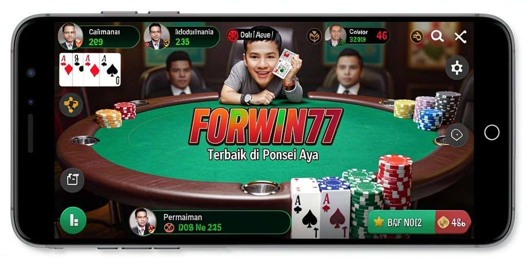 Tampilan menarik dari gameplay poker di FORWIN77.