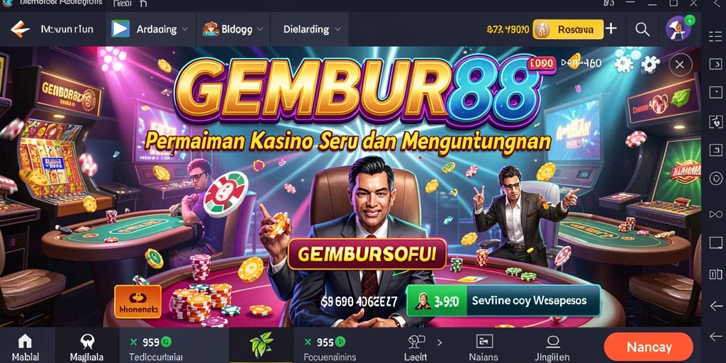 Screenshot GEMBUR88 menampilkan pengalaman bermain Kasino yang seru.
