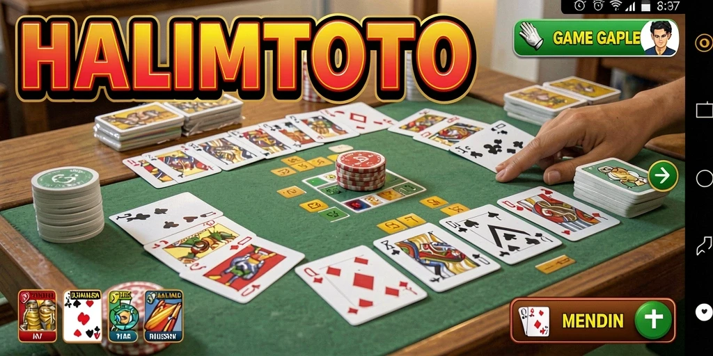 Tampilan gameplay seru dari HALIMTOTO permainan Gaple.