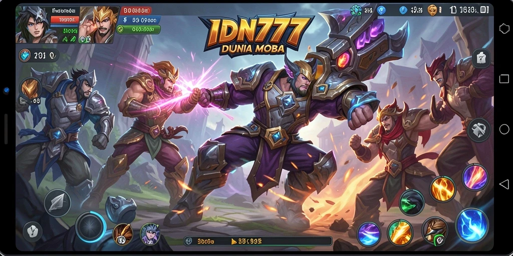Tangkapan layar gameplay intens di IDN777 MOBA.