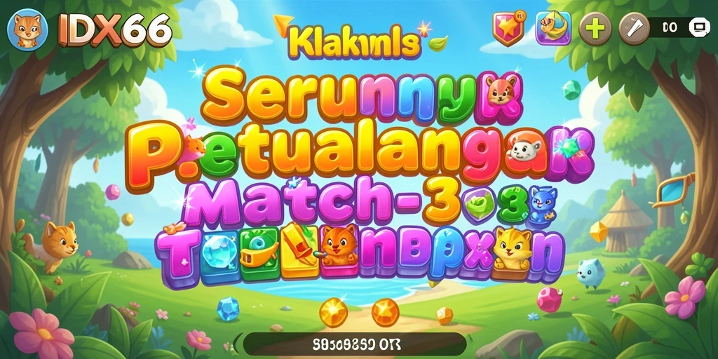 Screenshot IDX66 menampilkan gameplay seru dalam misi Match-3.