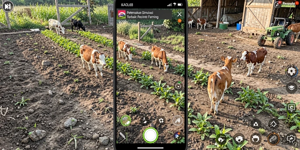 Screenshot gameplay KAOL68 dengan suasana pertanian yang indah.