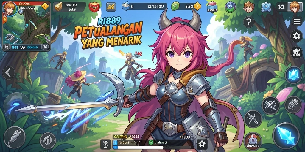 Tampilan gameplay menarik dari RI889 dengan karakter-karakter Anime.