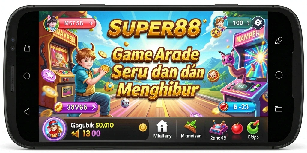 Screenshot menunjukkan gameplay cepat dan seru dari SUPER88.